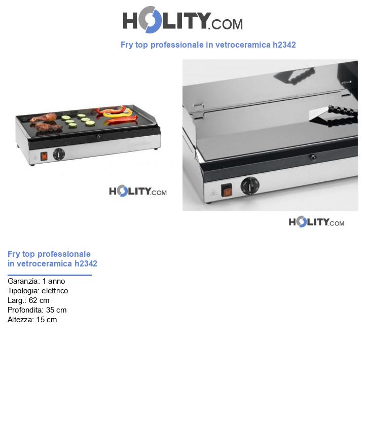 Fry top professionale in vetroceramica h2342