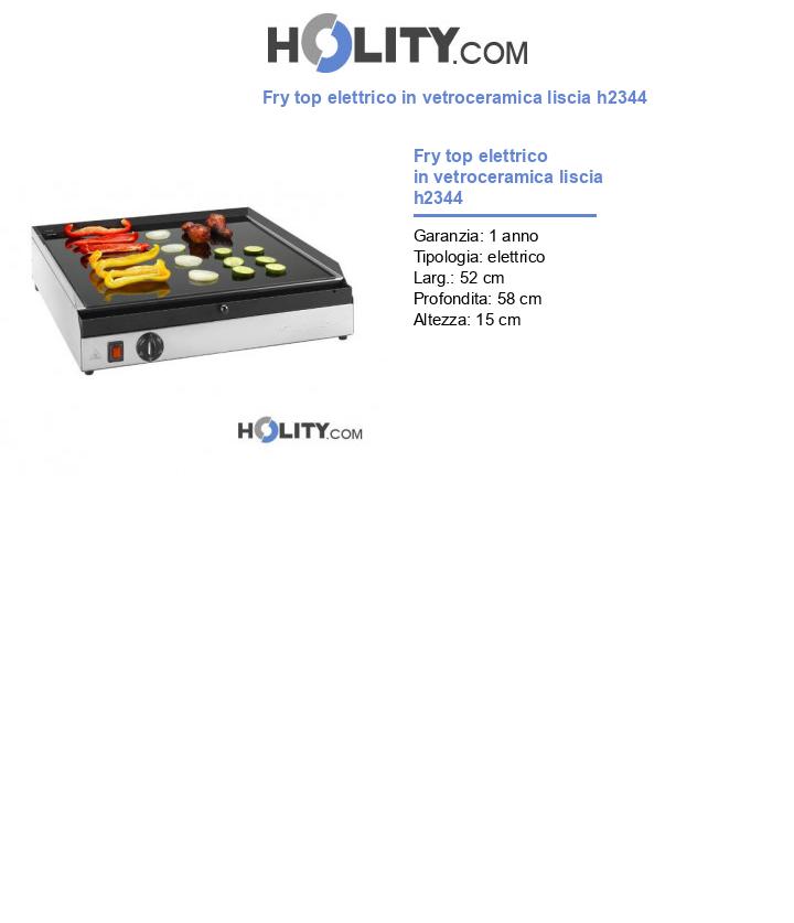Fry top elettrico in vetroceramica liscia h2344