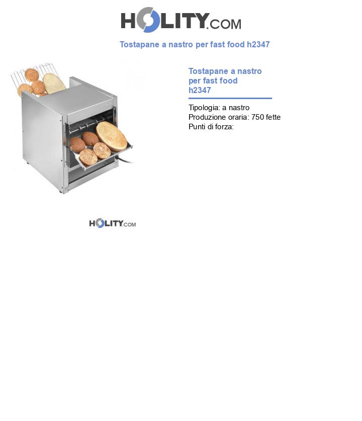 Tostapane a nastro per fast food h2347