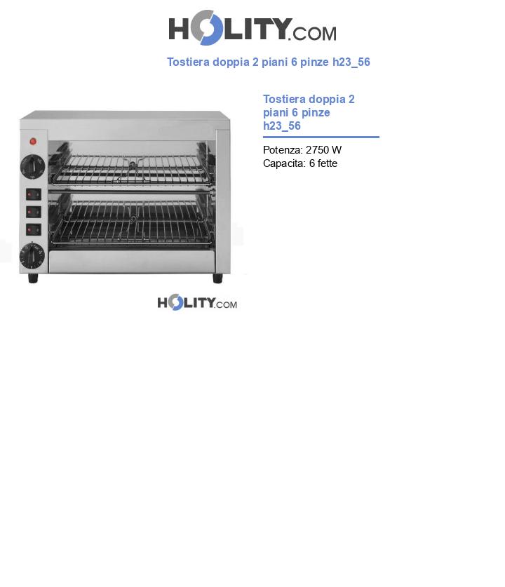 Tostiera doppia 2 piani 6 pinze h23_56