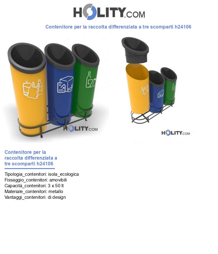 Contenitore per rifiuti Contenitore per rifiuti Coperchio per 3 contenitori per