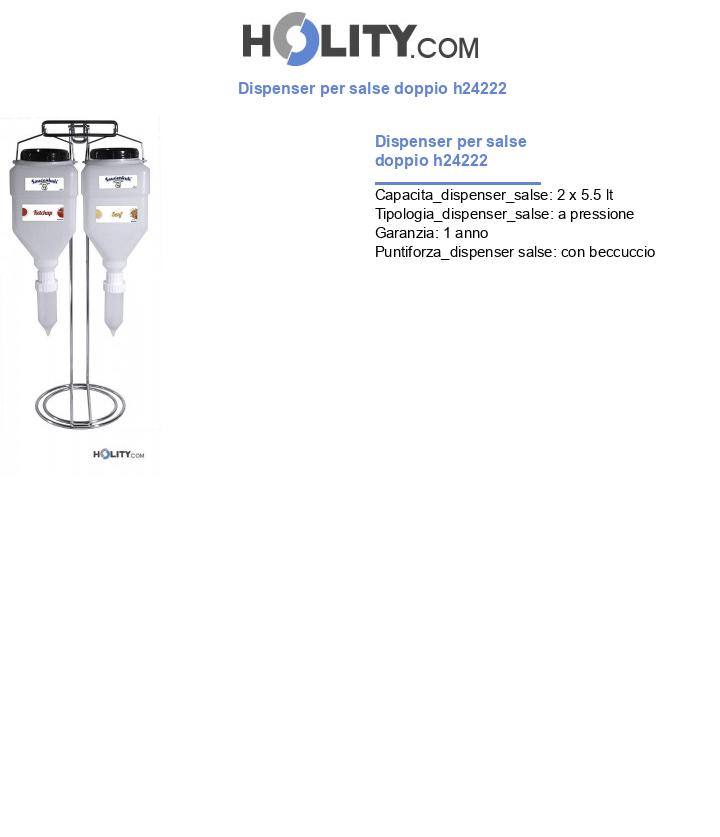 Dispenser per salse doppio h24222