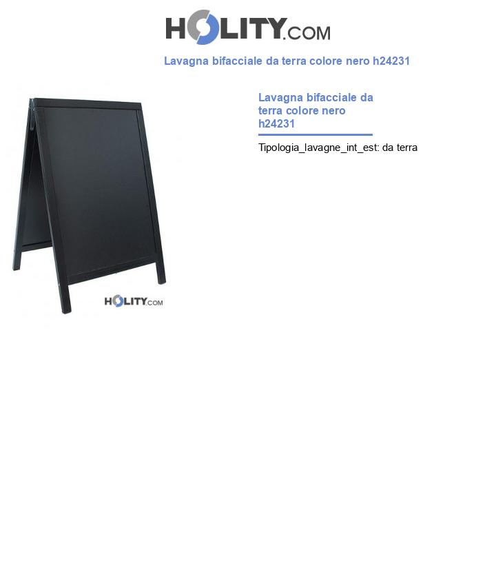 Lavagna bifacciale da terra colore nero h24231