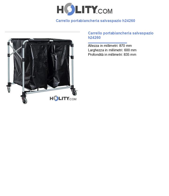 Carrello portabiancheria salvaspazio h24260