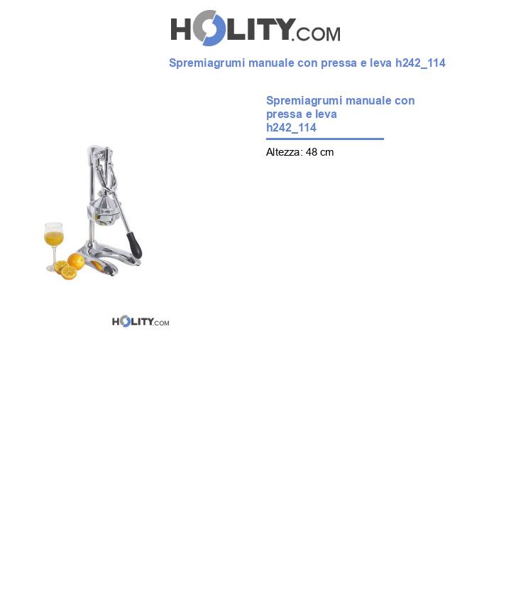 Spremiagrumi manuale con pressa e leva h242_114