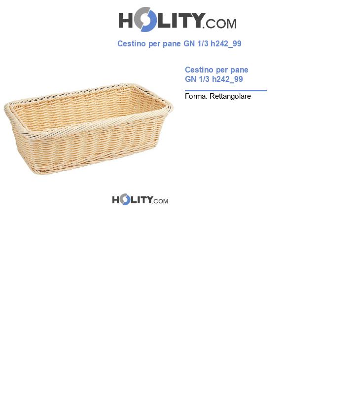 Cestino per pane GN 1/3 h242_99