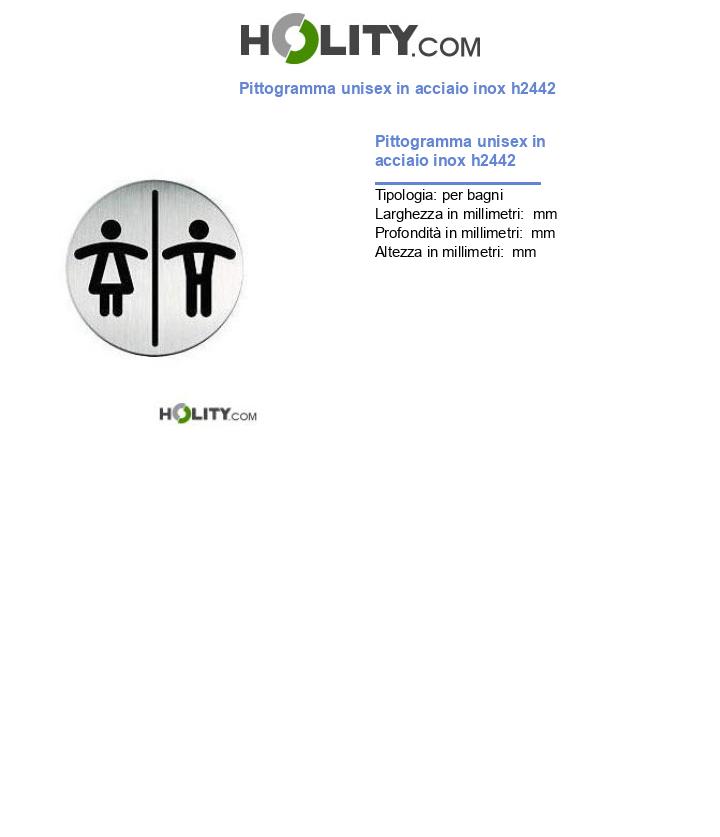 Pittogramma unisex in acciaio inox h2442