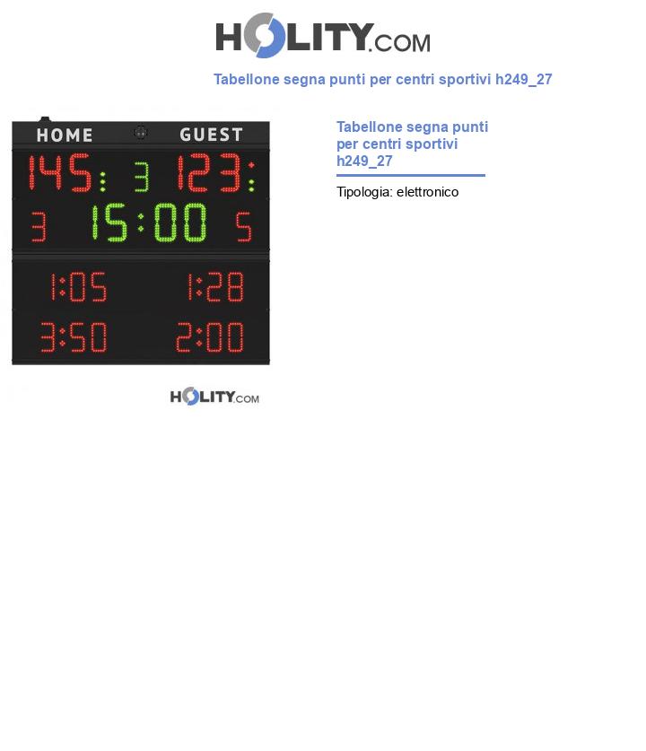 Tabellone segna punti per centri sportivi h249_27
