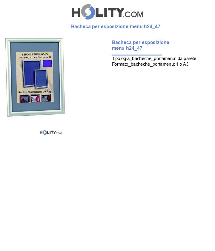Bacheca per esposizione menu h24_47