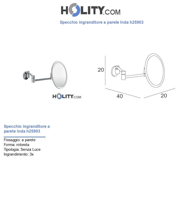 Specchio ingranditore a parete Inda h25903