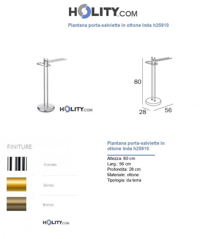 Piantana porta-salviette in ottone Inda h25910