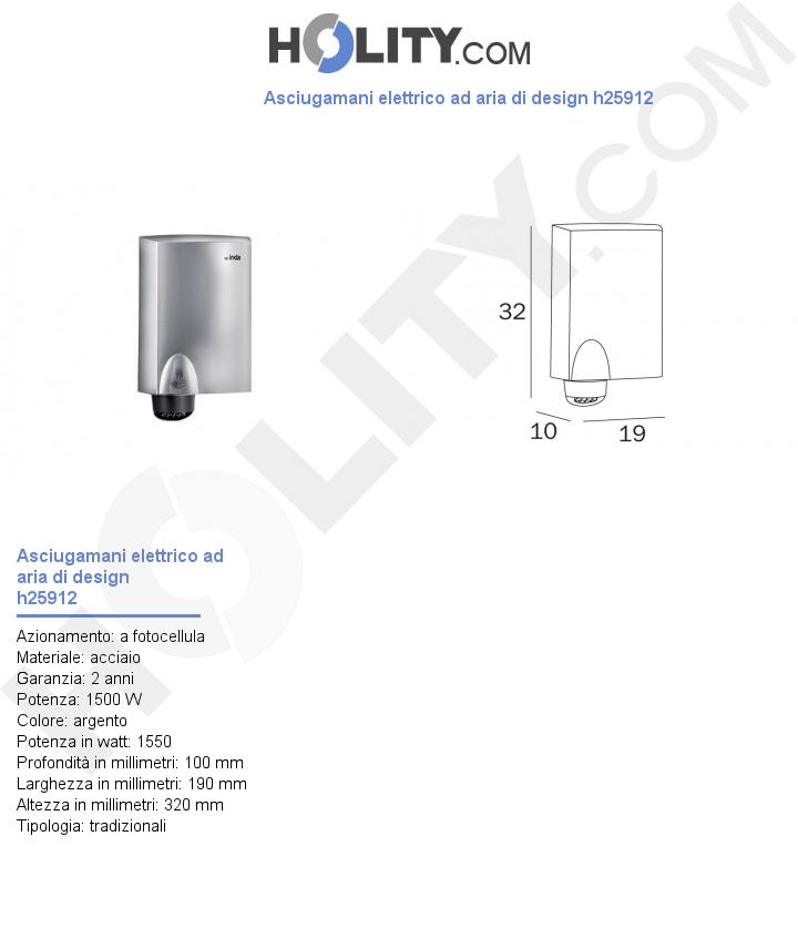 Asciugamani elettrico ad aria di design h25912
