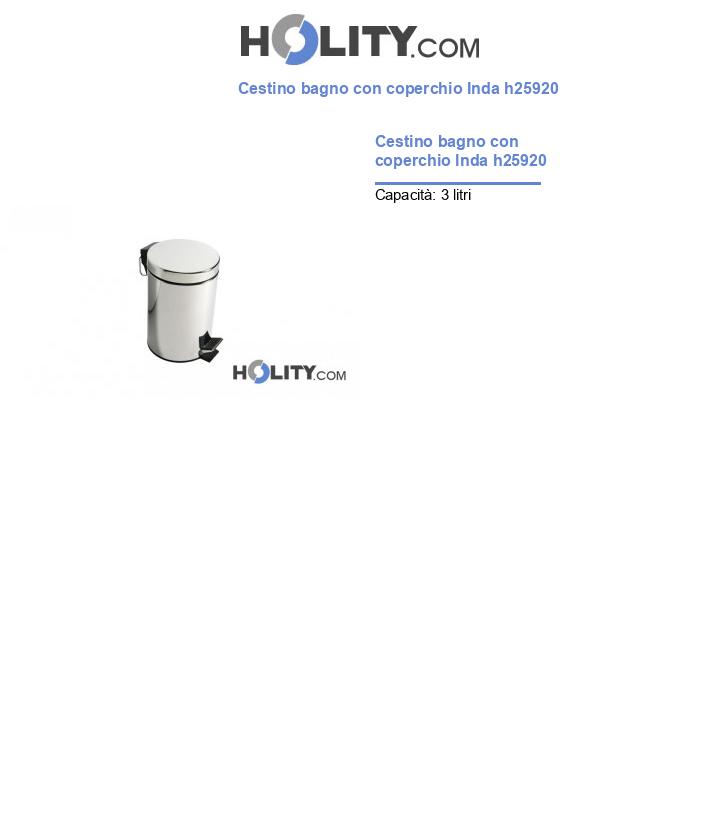 Cestino bagno con coperchio Inda h25920