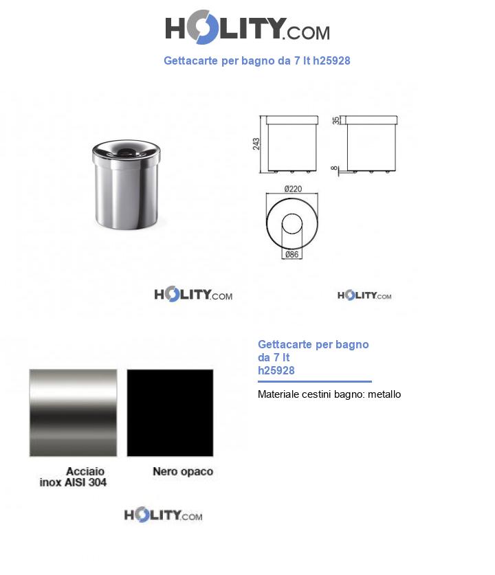 Gettacarte per bagno da 7 lt h25928