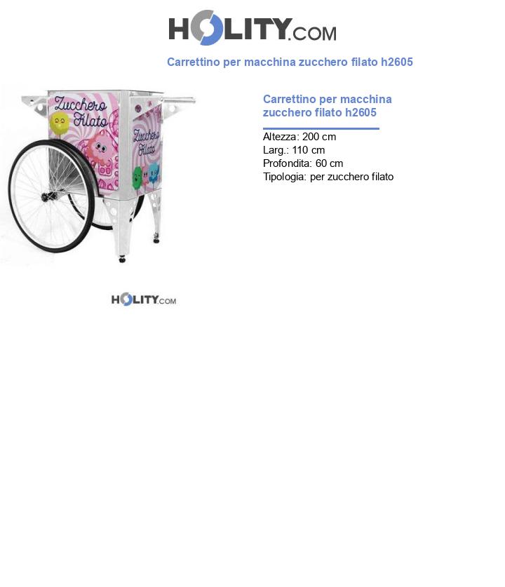 Carrettino per macchina zucchero filato h2605