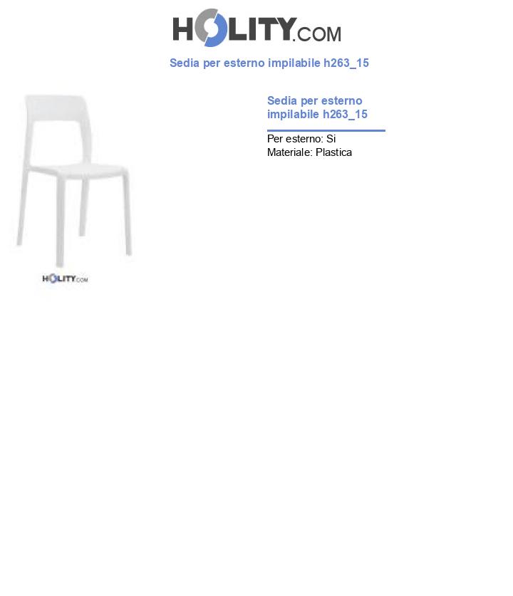 Sedia per esterno impilabile h263_15