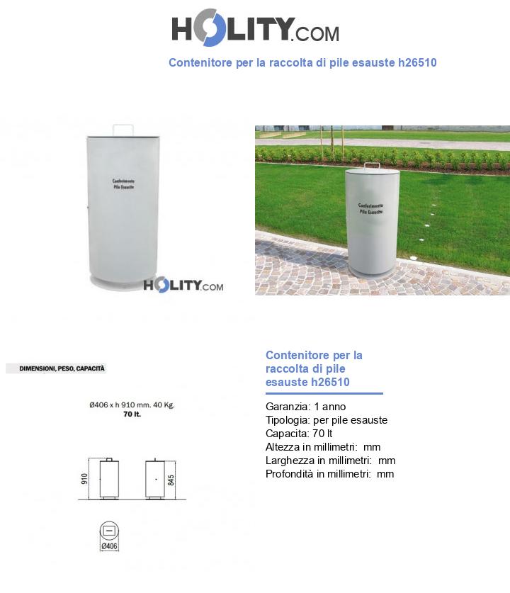 Contenitore per la raccolta di pile esauste h26510
