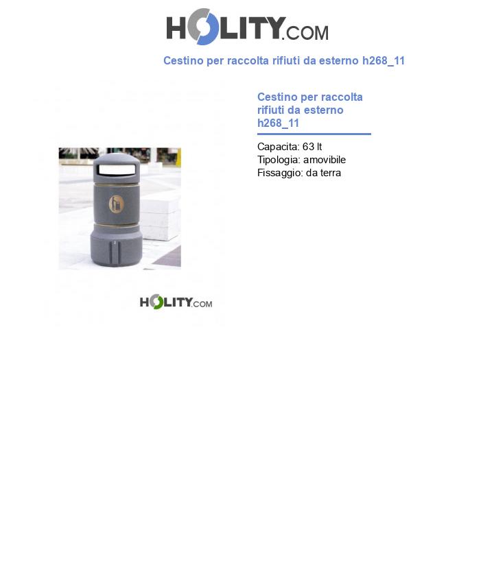 Cestino per raccolta rifiuti da esterno h268_11