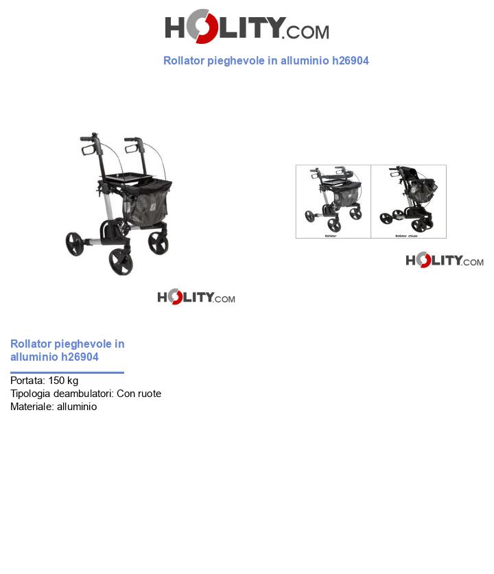 Rollator pieghevole in alluminio h26904