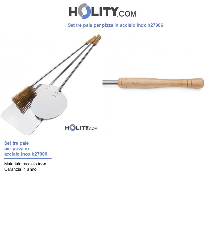 Set tre pale per pizza in acciaio inox h27006