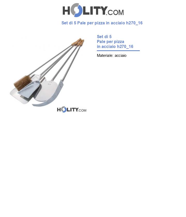 Set di 5 Pale per pizza in acciaio h270_16
