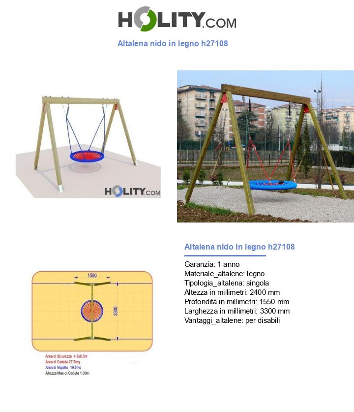 Altalena nido in legno h27108