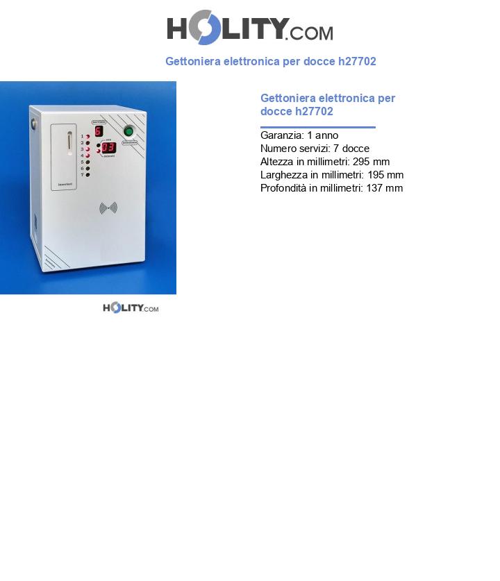 Gettoniera da 1 a 7 docce a moneta o gettone h27702