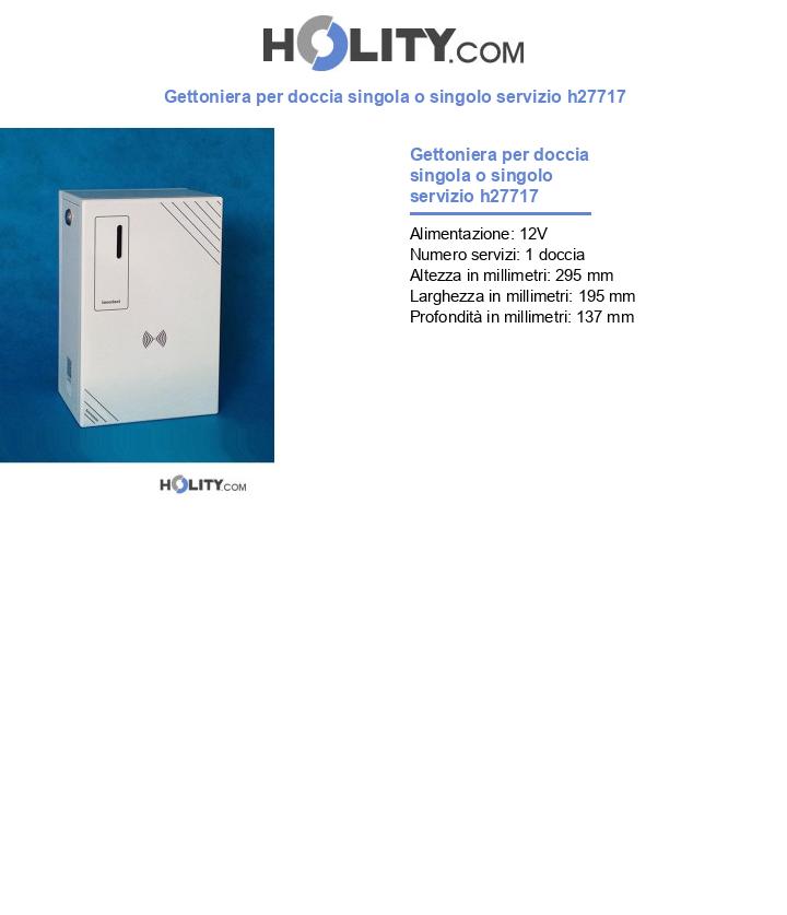 Gettoniera 1 doccia o 1 servizio a monete h27717