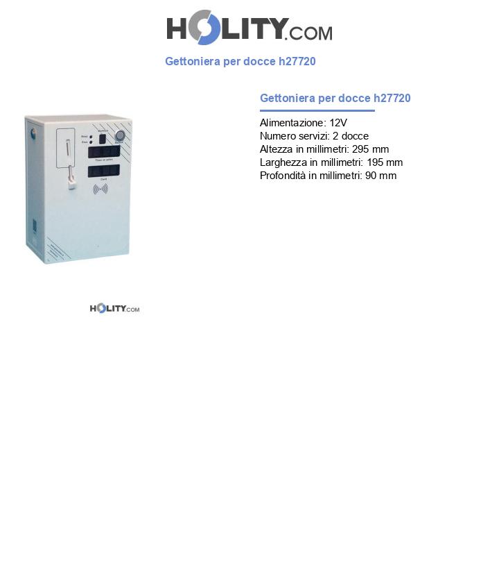 Gettoniera 2 servizi a moneta o gettoni o tessere h27720