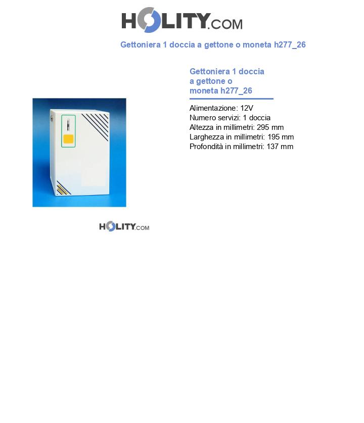 Gettoniera 1 doccia a gettone o moneta h277_26