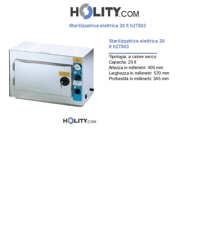Sterilizzatrice elettrica 20 lt h27803