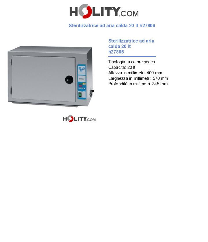 Sterilizzatrice ad aria calda 20 lt h27806