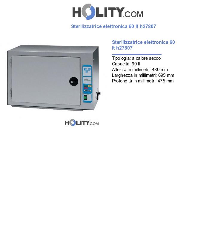 Sterilizzatrice elettronica 60 lt h27807