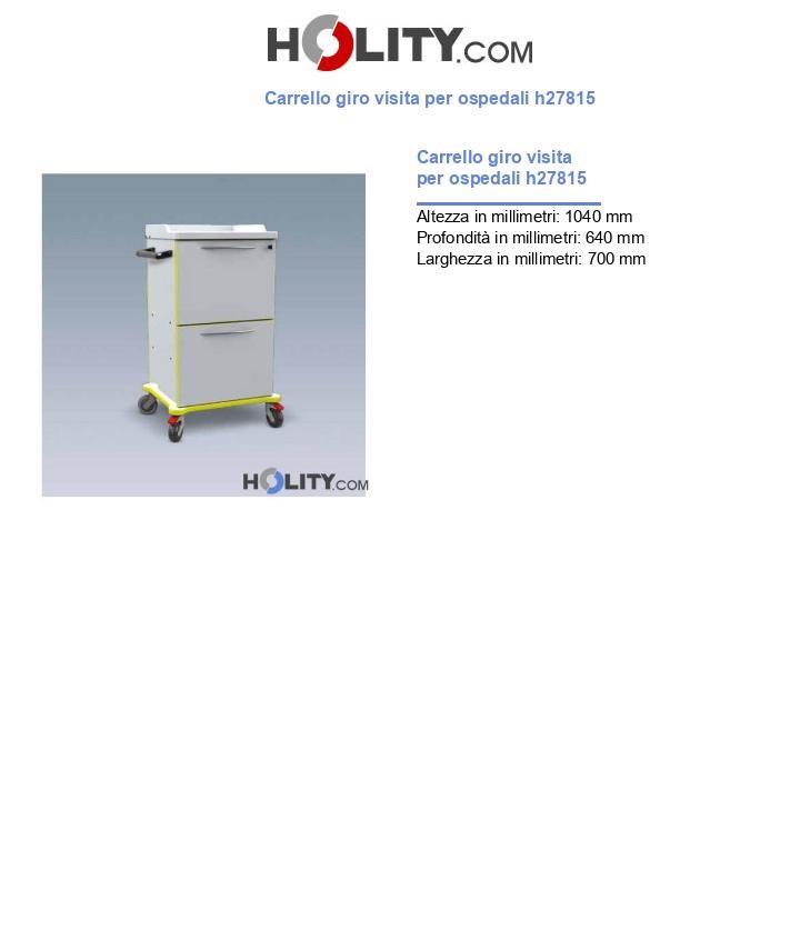 Carrello giro visita per ospedali h27815