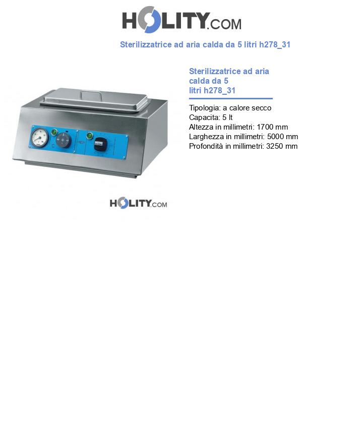 Sterilizzatrice ad aria calda da 5 litri h278_31