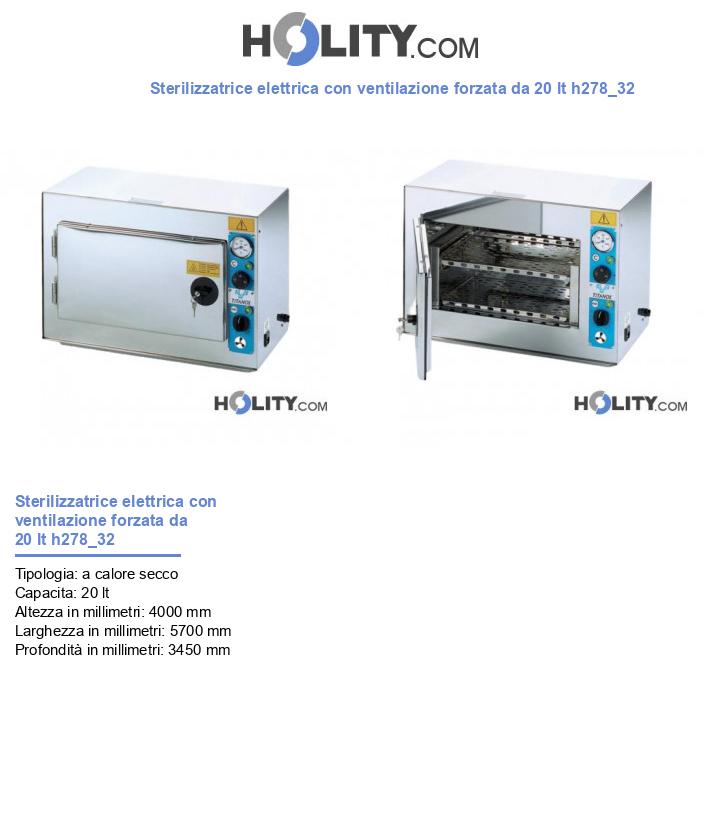 Sterilizzatrice elettrica con ventilazione forzata da 20 lt h278_32