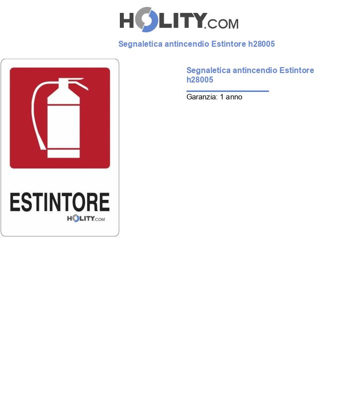 Segnaletica antincendio Estintore h28005