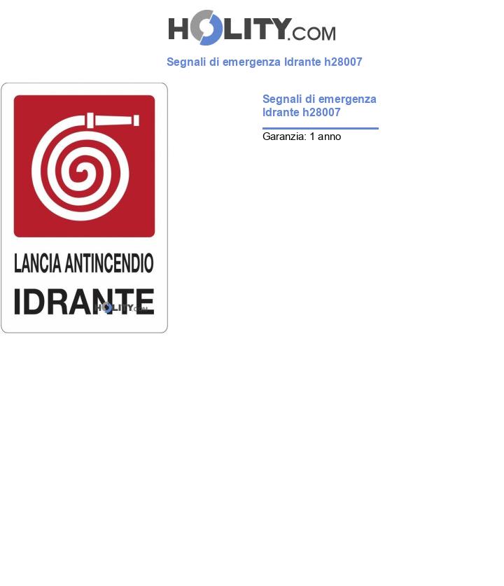 Segnali di emergenza Idrante h28007