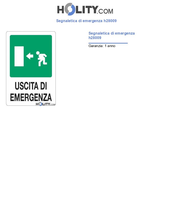 Segnaletica di emergenza h28009