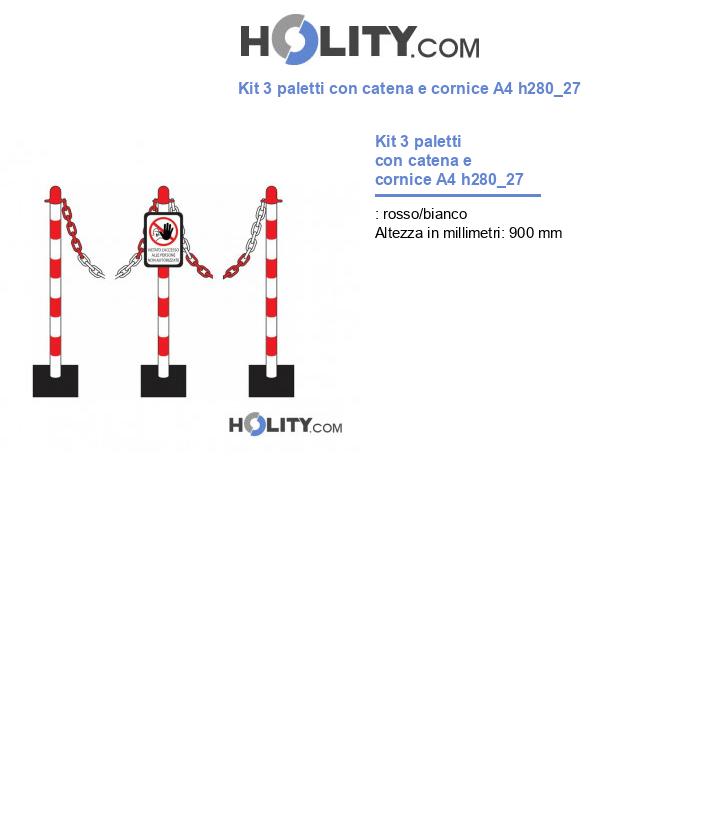 Kit 3 paletti con catena e cornice A4 h280_27