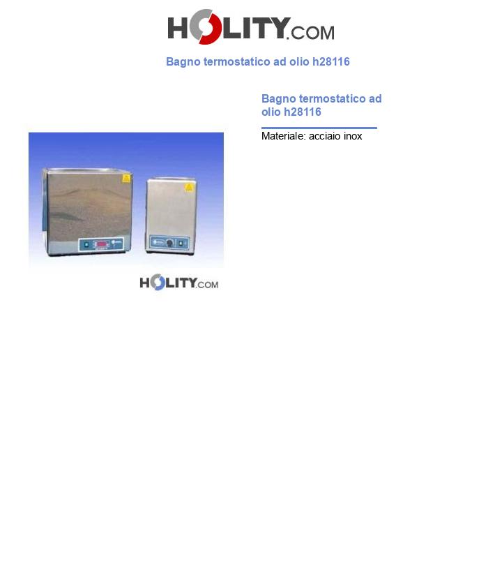 Bagno termostatico ad olio h28116