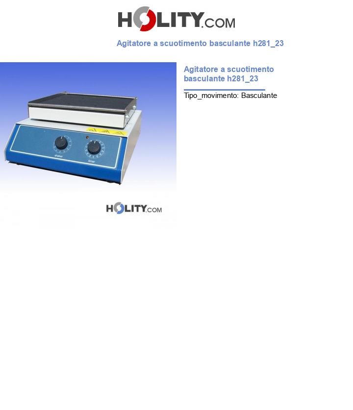 Agitatore a scuotimento basculante h281_23