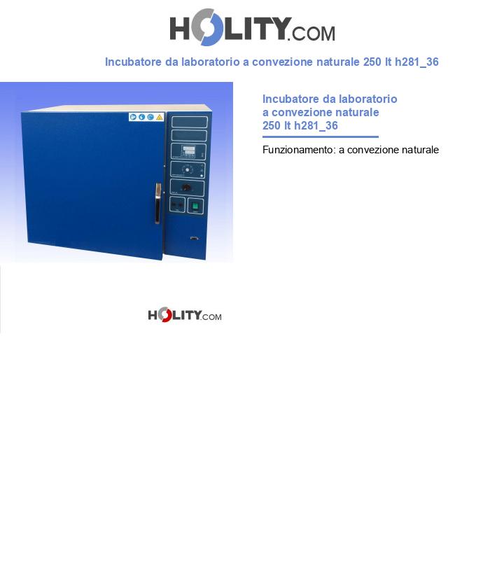 Incubatore da laboratorio a convezione naturale 250 lt h281_36