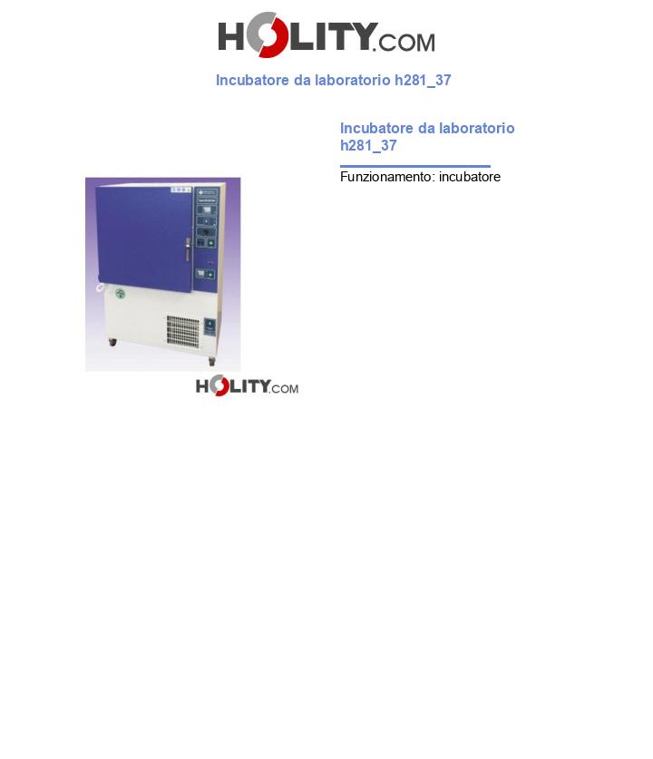 Incubatore da laboratorio h281_37
