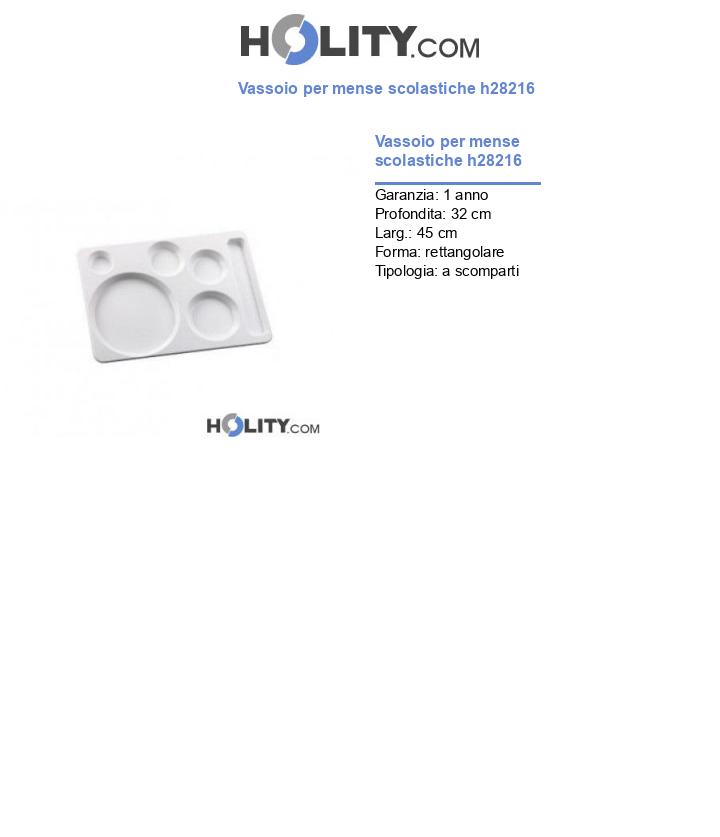 Vassoio per mense scolastiche h28216