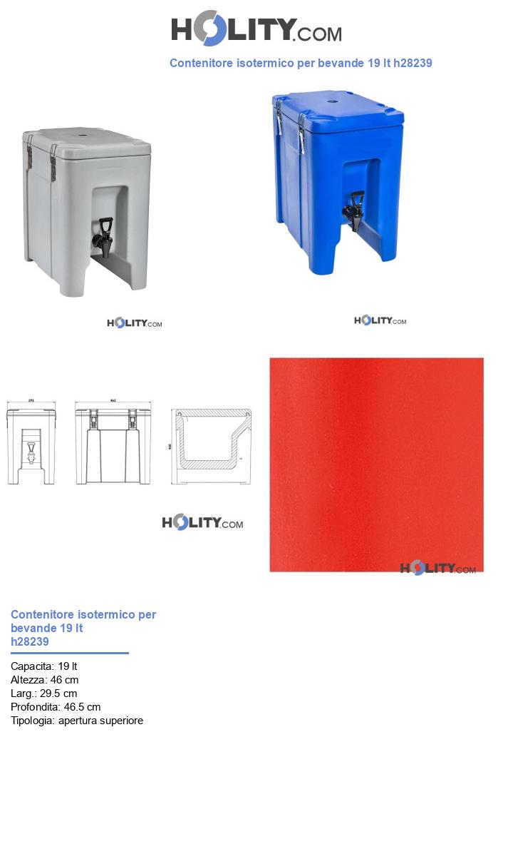 Contenitore isotermico per bevande 19 lt h28239