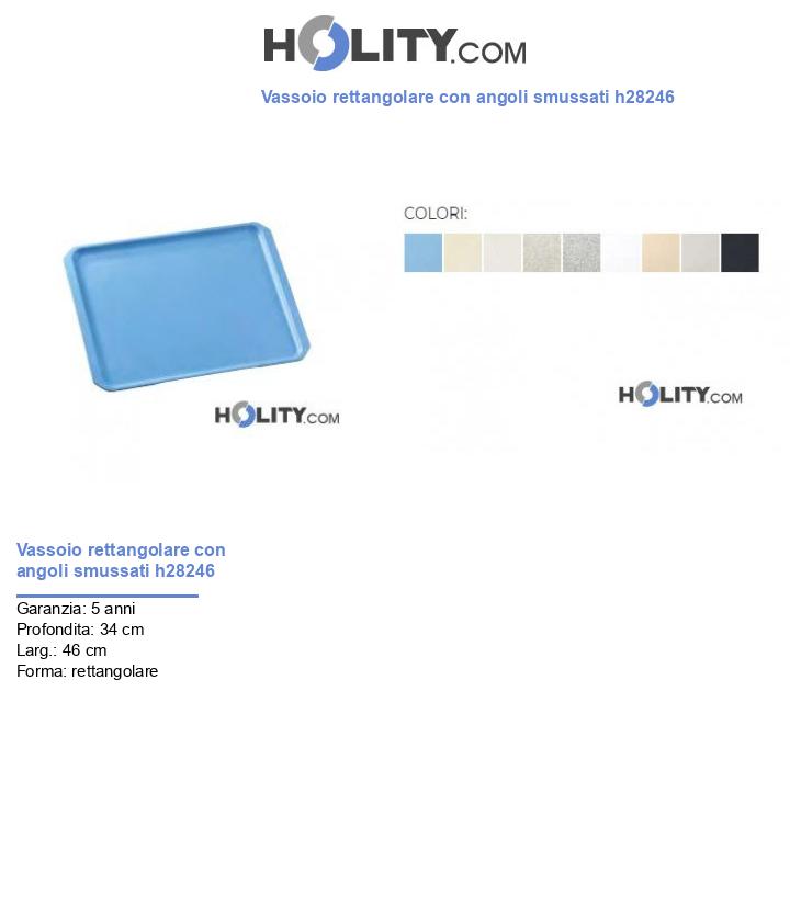 Vassoio rettangolare con angoli smussati h28246
