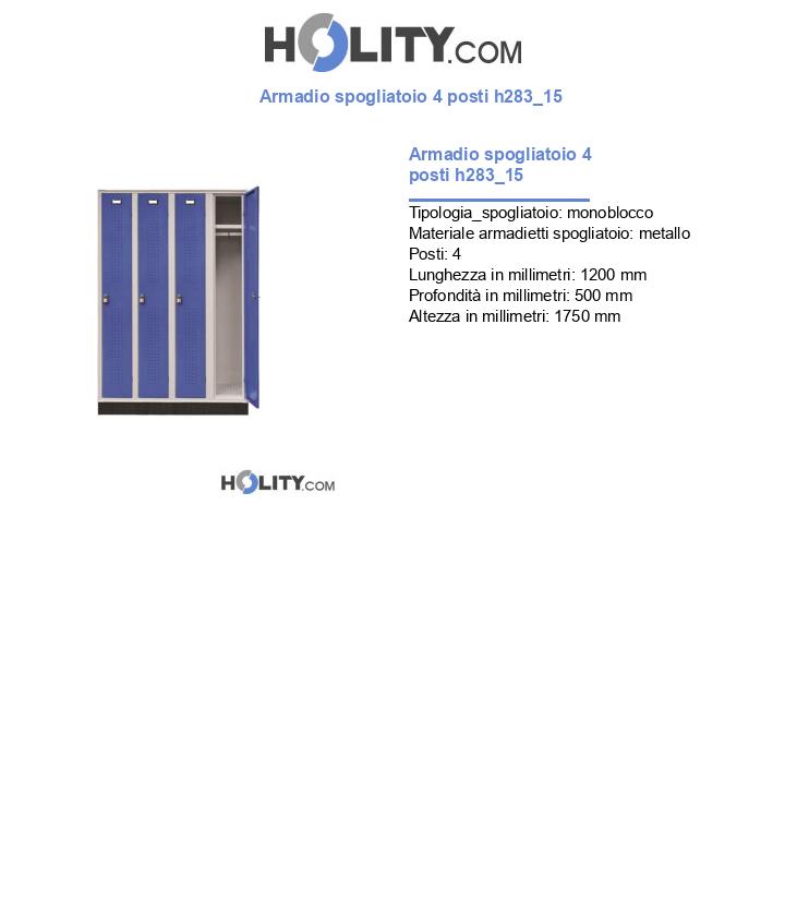 Armadio spogliatoio 4 posti h283_15