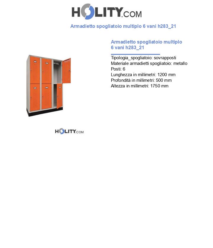 Armadietto spogliatoio multiplo 6 vani h283_21