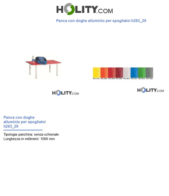 Panca con doghe alluminio per spogliatoi h283_29